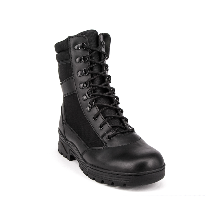 Bottes tactiques en cuir noir résistant aux États-Unis 4218