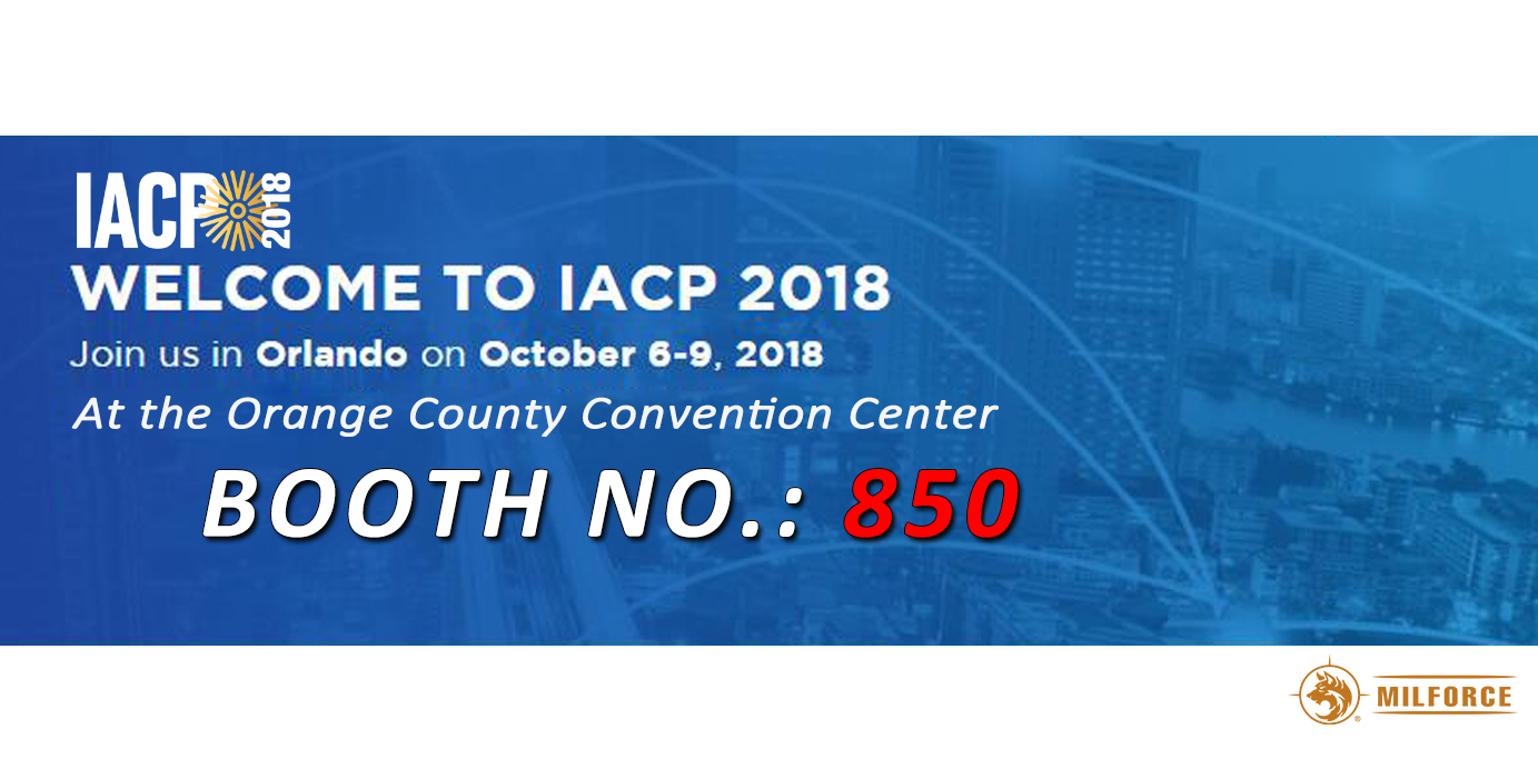 Booth n ° 850 de Milfroce, bienvenue à l'IACP 2018! -1