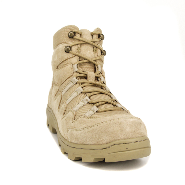 Bottes de désert en cuir kaki de mode 7106