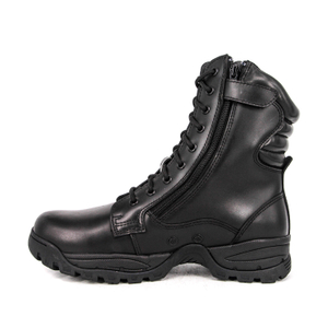 Boots en cuir militaire de police de police noire 6273