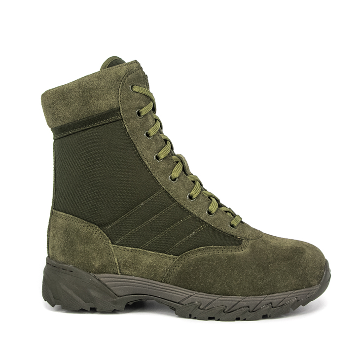 Bottes de désert en cuir zip-zip olive 7254