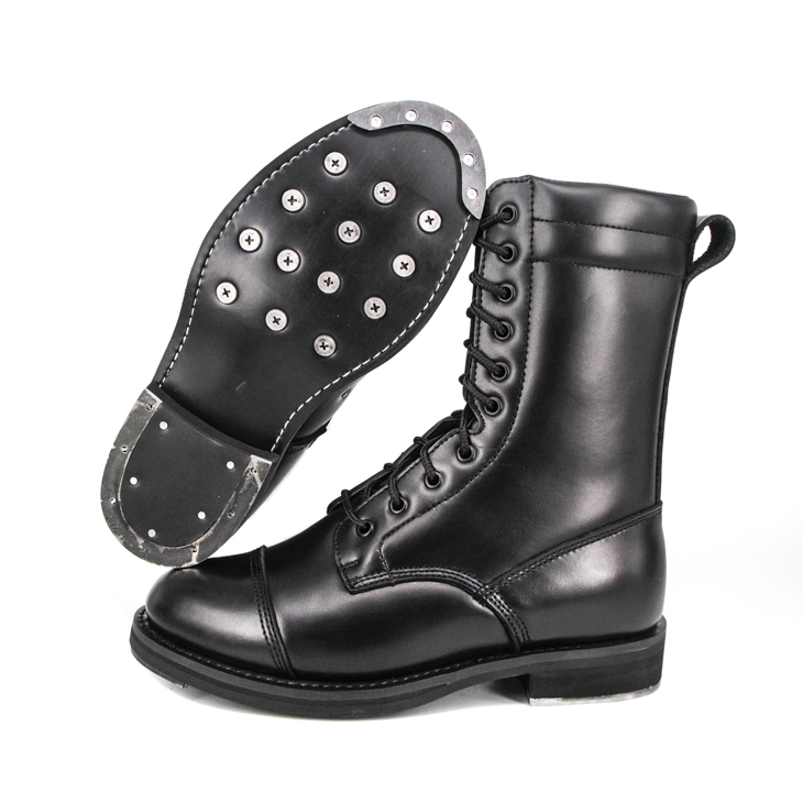 Ritual britannique durable Grain Top Full Cuir Boots Military