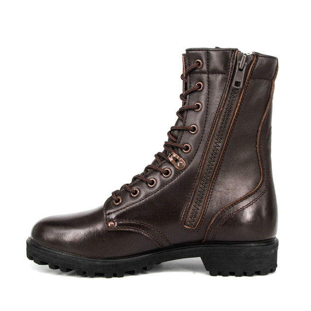 Nouveau design Boots en cuir complet brun rouge bon marché 6291