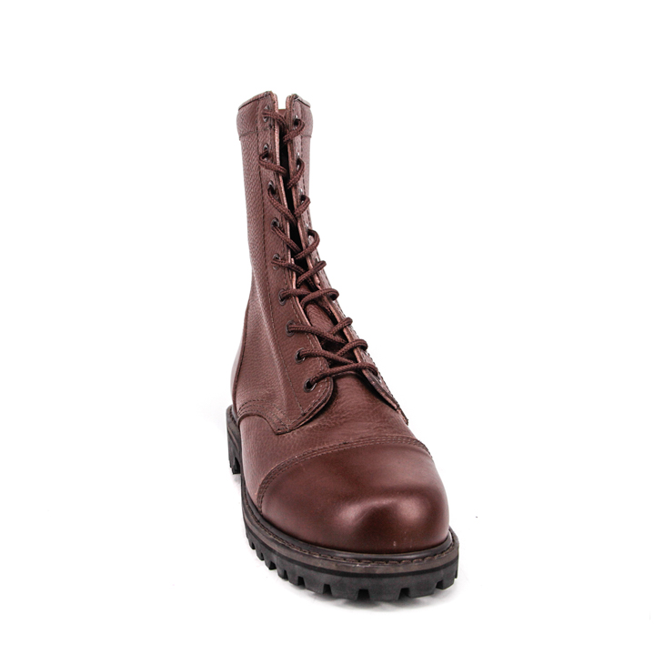 Couleur marron de combat militaire dans les bottes en cuir complet de l'armée 6208