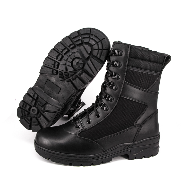 Bottes tactiques en cuir noir résistant aux États-Unis 4218