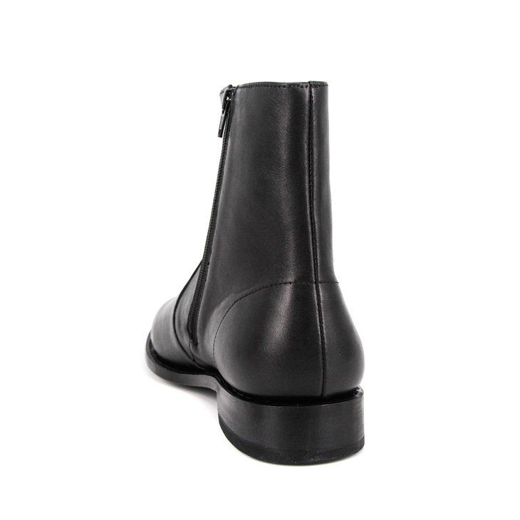 Type de cheville en cuir noir Slip résistant en caoutchouc Sole Chaussures de bureau 1247