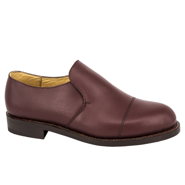 Chaussures de bureau brun rouge à talons bas vintage 1218