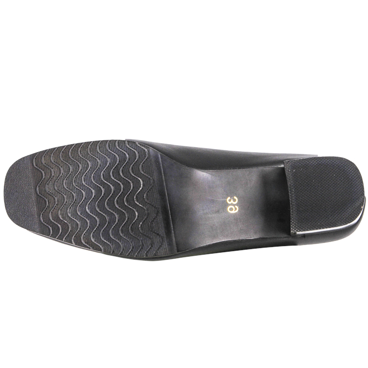 Chaussure de bureau féminine à talon bas noir 