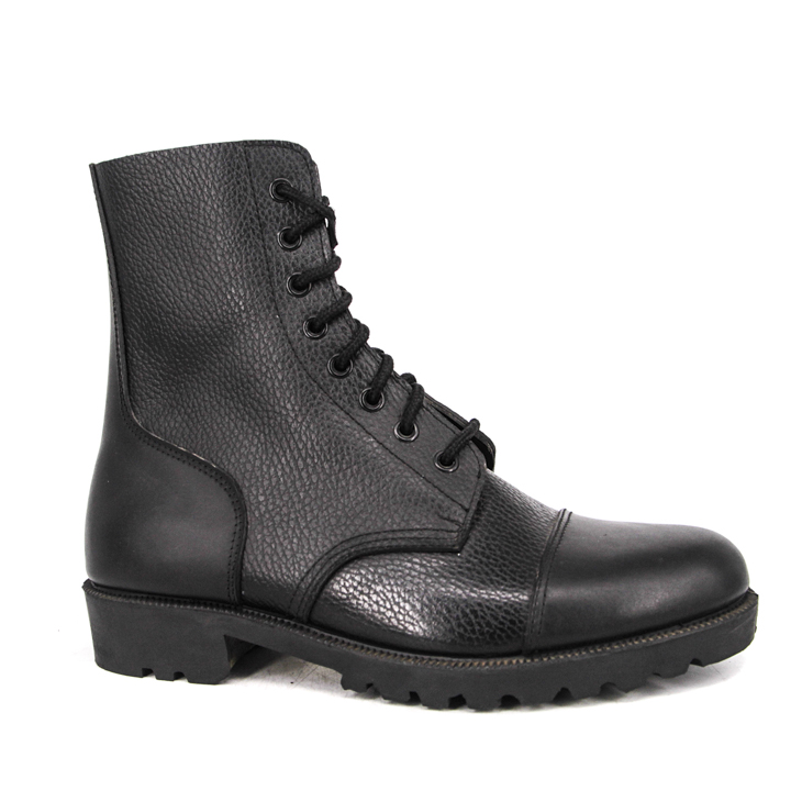 Boots en cuir militaire du bureau des hommes noirs 6120