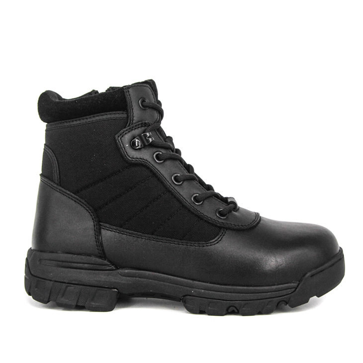 Boots tactiques en cuir de police noire 4112