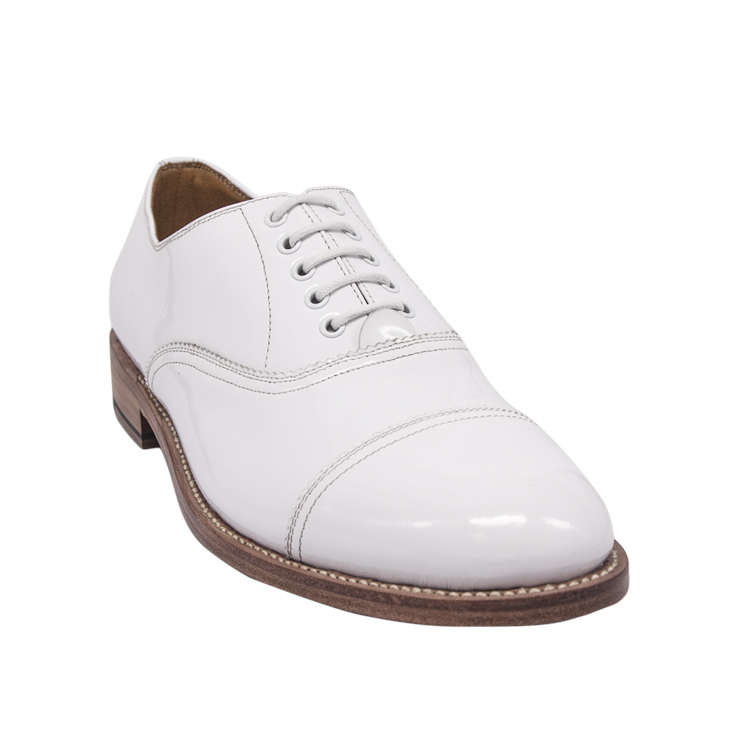 Chaussures de bureau des hommes blancs brillant 1255