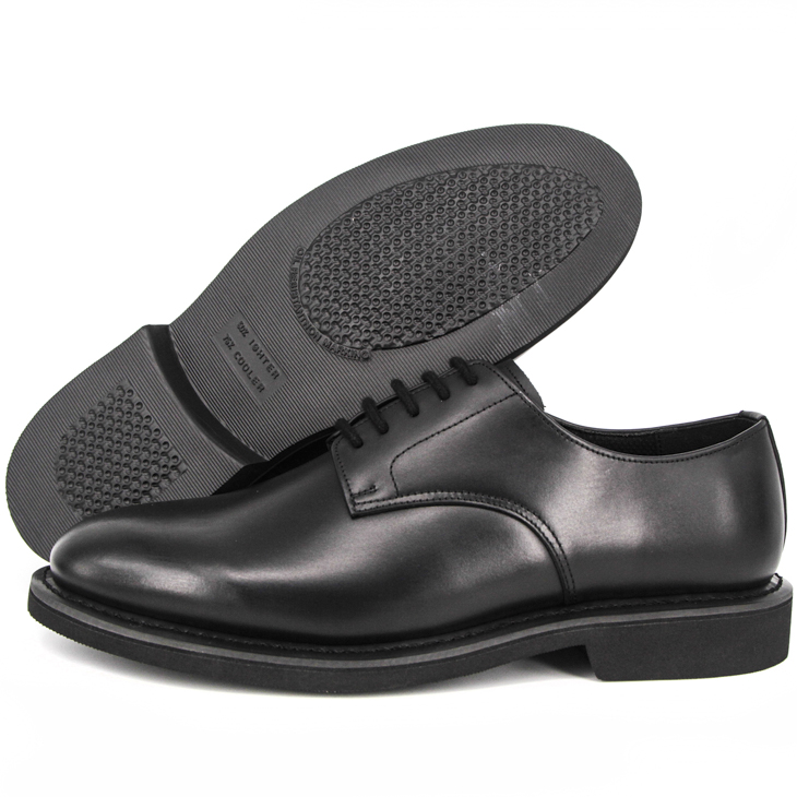 Bottes de combat militaire en cuir noir milforce