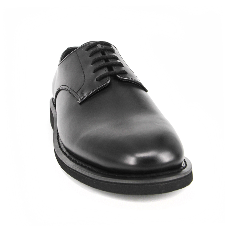Bottes de combat militaire en cuir noir milforce