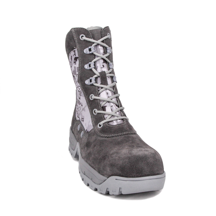 Bottes tactiques de combat de soldats en daim gris 4209