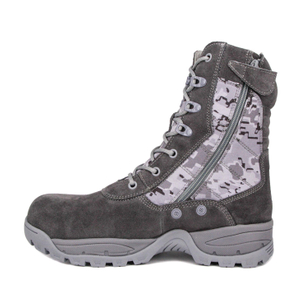 Bottes tactiques de combat de soldats en daim gris 4209
