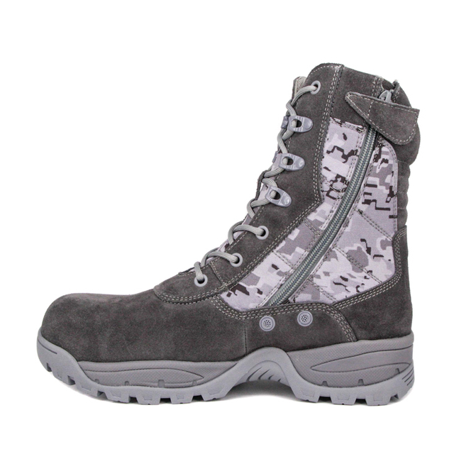 Bottes tactiques de combat de soldats en daim gris 4209