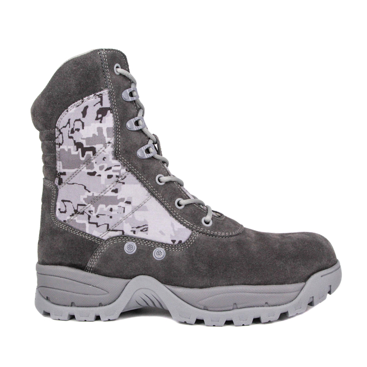 Bottes tactiques de combat de soldats en daim gris 4209