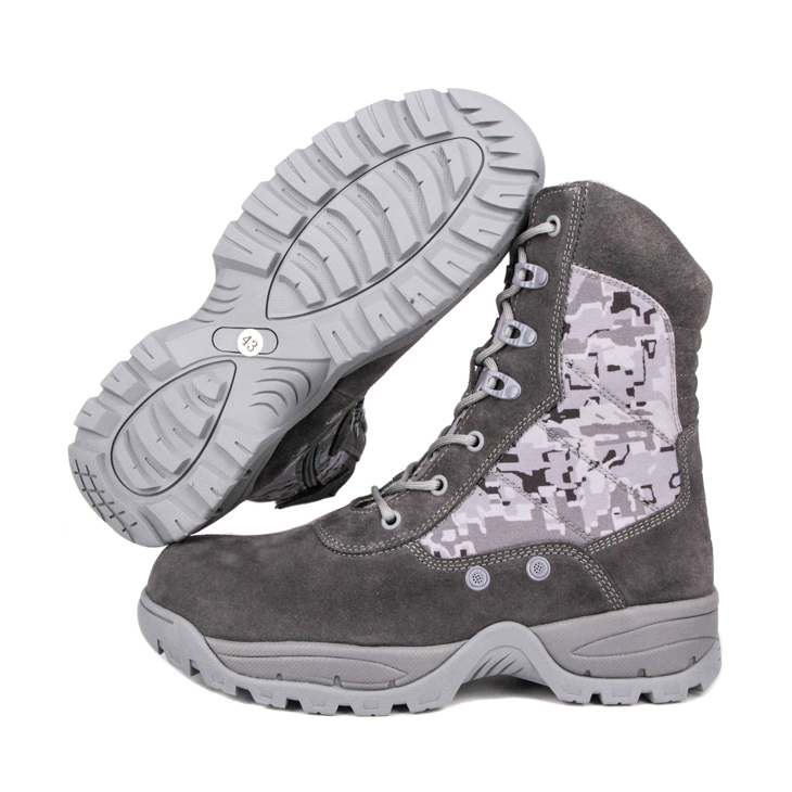 Bottes tactiques de combat de soldats en daim gris 4209